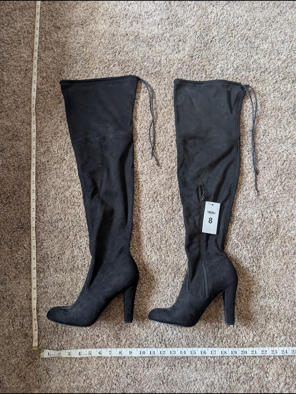 Mossimo Black Over-The-Knee High Heel Boots